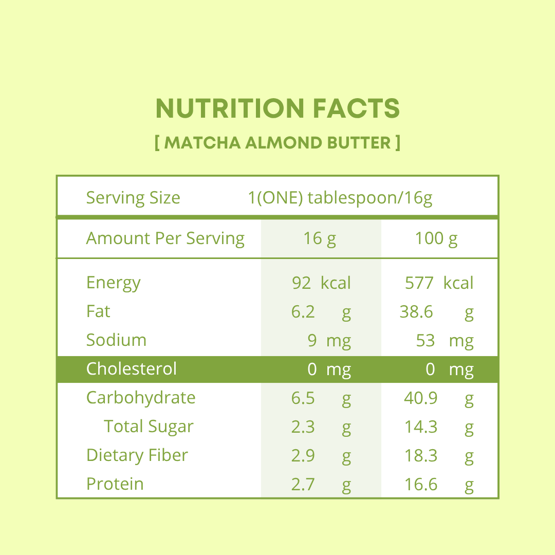 90G Matcha Almond Butter (Chunky)